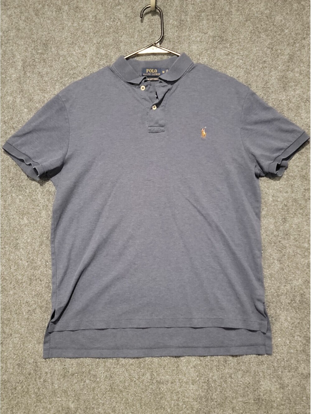 Polo Ralph Lauren Mens Medium Pima Soft Touch Gray Polo Shirt Short Sleeve 447